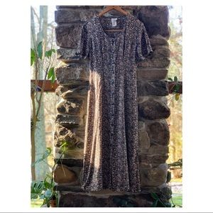 Vintage 90s Weathervane Floral Button-down Dress